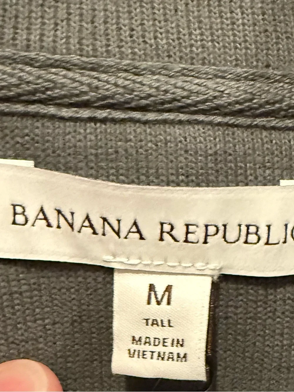 Men’s Banana Republic Men's Olive Polo-Style Pullover Sweatshirt